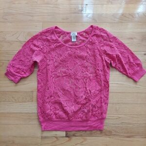 Eyelash Couture Vibrant Pink Lace Top